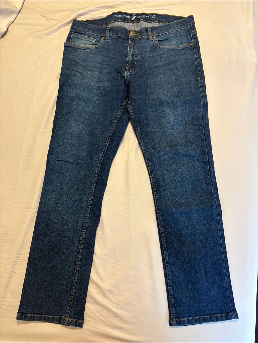 Beverly Hills Polo Club Men's Straight Jeans in Blue Denim